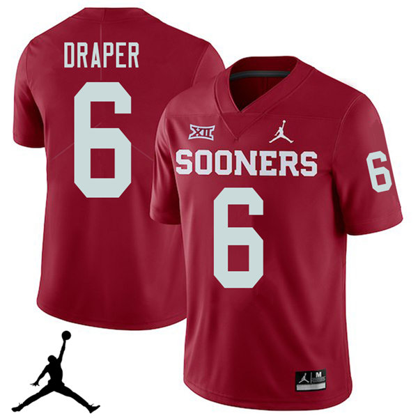 Oklahoma Sooners #6 Levi Draper 2018 College Football Jerseys Sale-Crimson